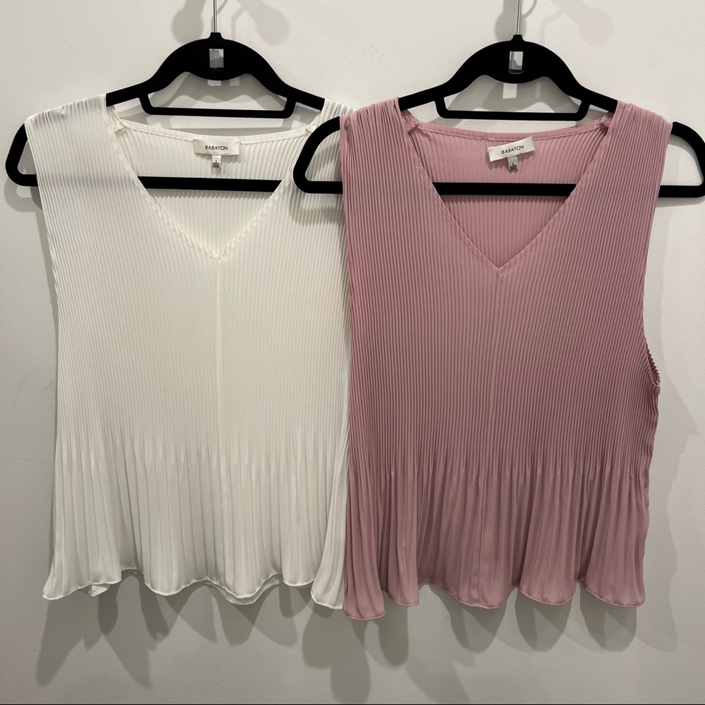 Aritzia Babaton Damien Pleated Blouses - you get both!